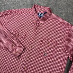 Roper Shirt Mens 2XL‎ Tall Red Gingham Plaid Western Button Down Cotton Cowboy